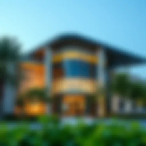 Exterior view of a modern school building in Al Barsha