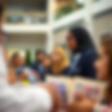 Parents participating in a school community event
