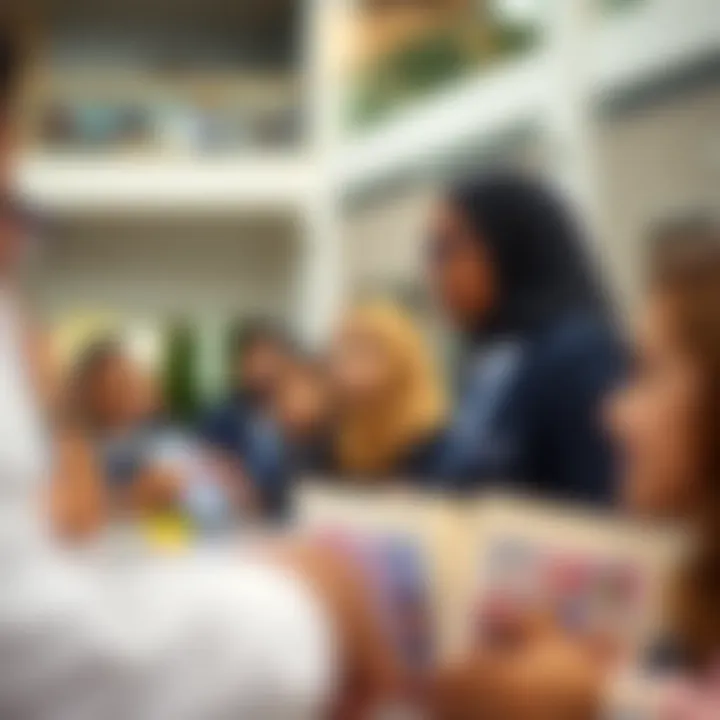 Parents participating in a school community event