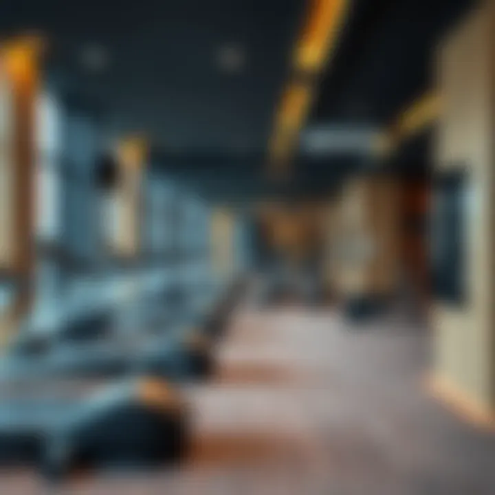Fitness center in Al Batool Tower featuring state-of-the-art equipment