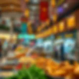 A vibrant display of international dishes showcasing the diversity of Al Ghurair Food Court