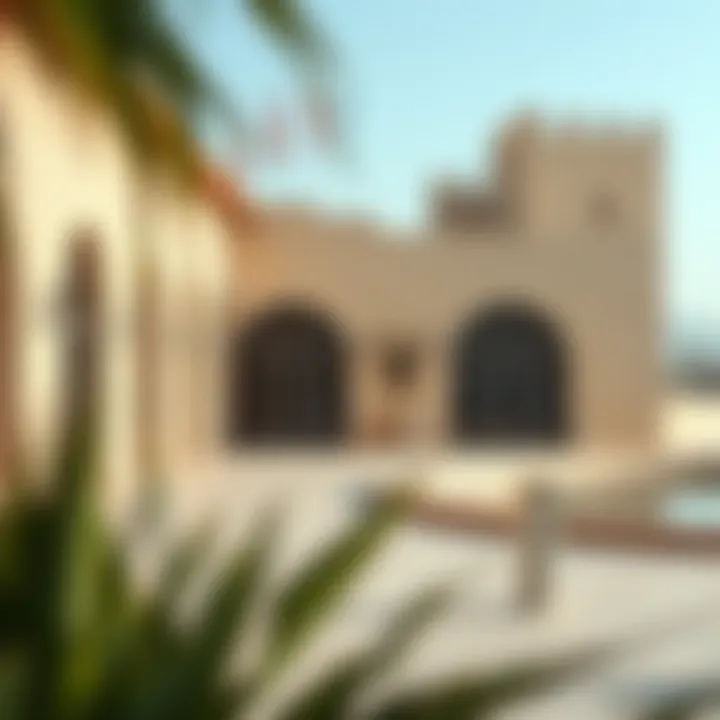 Serene Historical Landscape at Al Seef Museum A serene corner of the museum reflecting Dubai's historical landscape