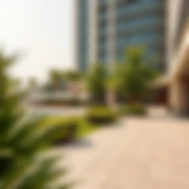 Community amenities and recreational spaces surrounding the Al Yousuf Building