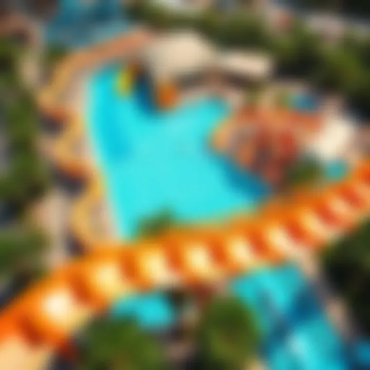 Exciting Water Slides at Aqua Fun Aerial view showcasing water slides at Aqua Fun