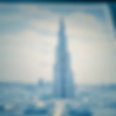 Architectural blueprint of Burj Khalifa