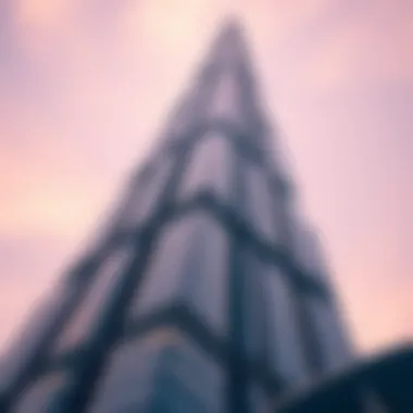 Close-up of Burj Khalifa's unique facade