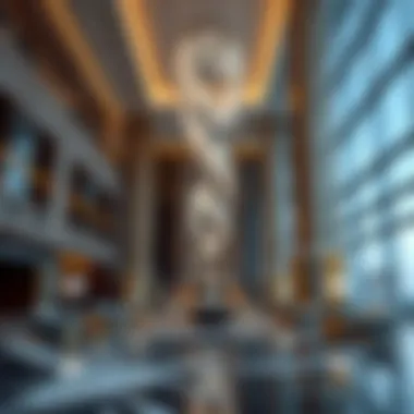 Interior Lobby of Damac Tower Luxurious interior lobby of Damac Tower