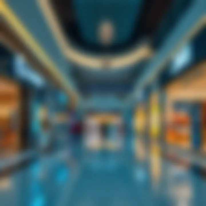 Interior shot displaying various retail outlets at Circle Mall JVC