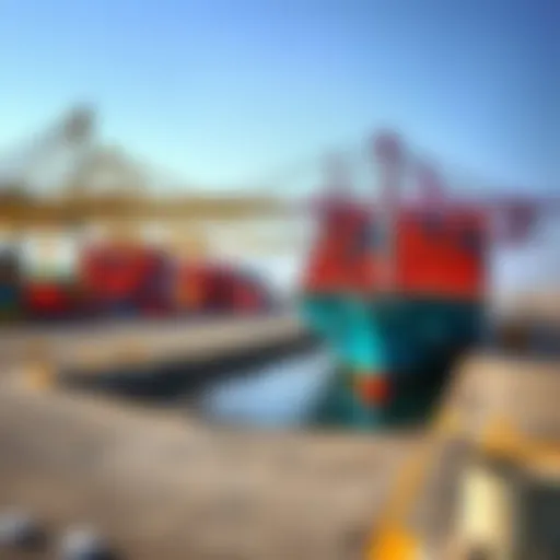Overview of a shipping port in the UAE