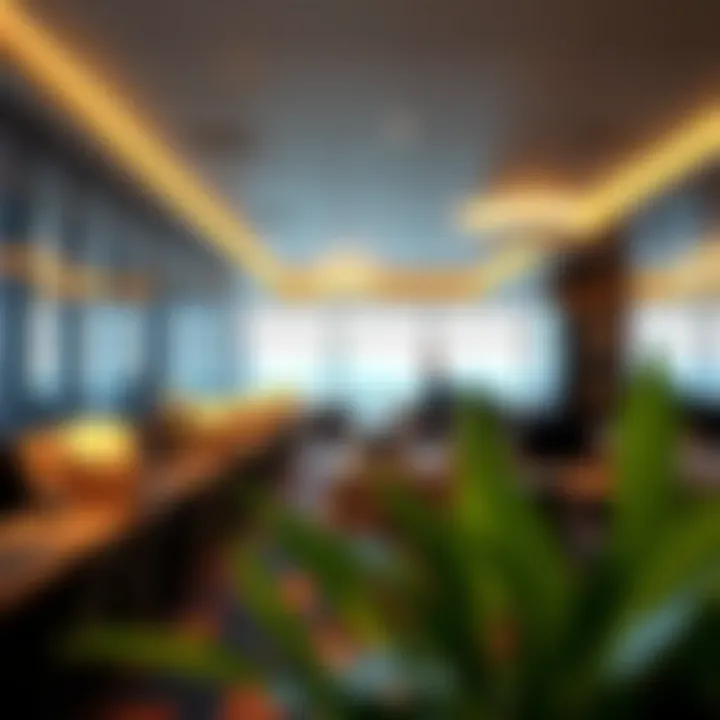 Business amenities including high-speed internet and workstations