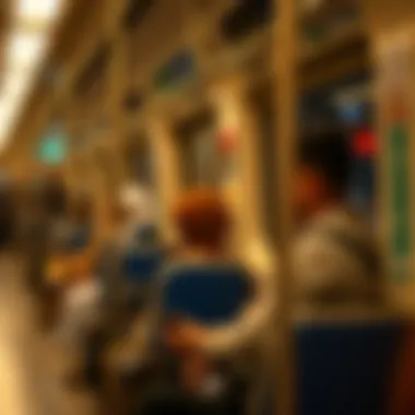 Commuters During Peak Hours on Dubai Metro Commuters using the Dubai Metro during peak hours