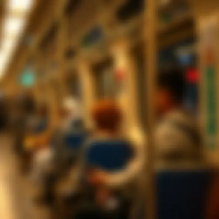 Commuters During Peak Hours on Dubai Metro Commuters using the Dubai Metro during peak hours