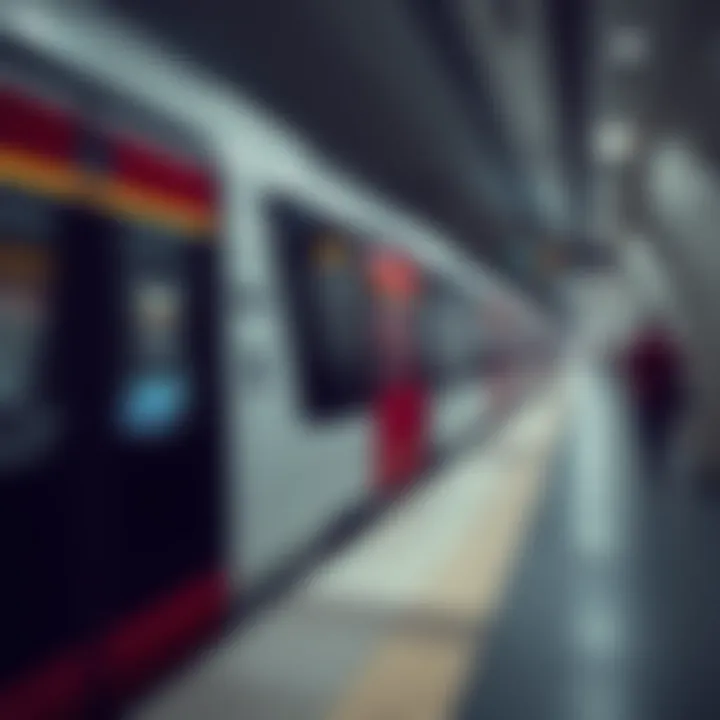 Dubai Metro in Action Dubai Metro train in motion