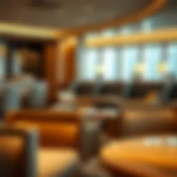 Spacious seating area in the Emirates Business Class Lounge