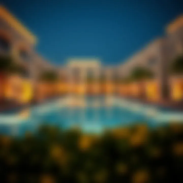 Luxurious lifestyle amenities including pools and recreational areas in Alqana