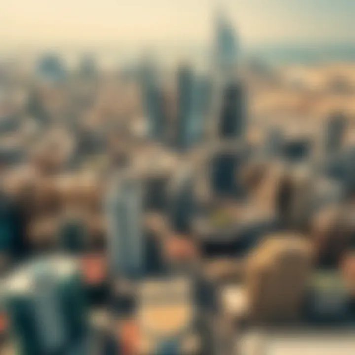 Dubai's Architectural Diversity from Above An aerial view of Dubai showcasing its diverse architectural styles