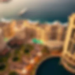 Aerial view of Avani The Palm showcasing its architectural design
