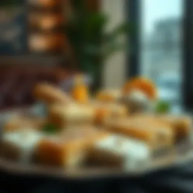 An elegant platter showcasing various styles of kunafa