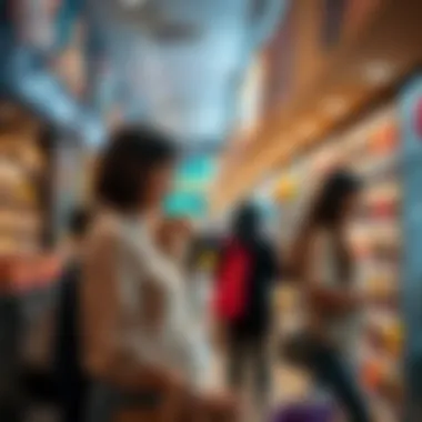 Engagement and Experience in Retail Shoppers engaging with products inside Carrefour