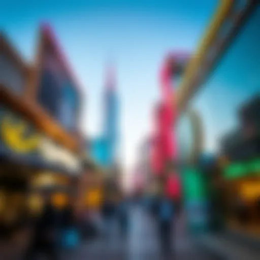 A vibrant view of السيتي ووك showcasing its modern architecture and lively atmosphere