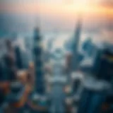 Aerial view of Downtown Dubai showcasing iconic skyscrapers