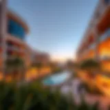 A panoramic view showcasing the modern architecture in Garden Valley.
