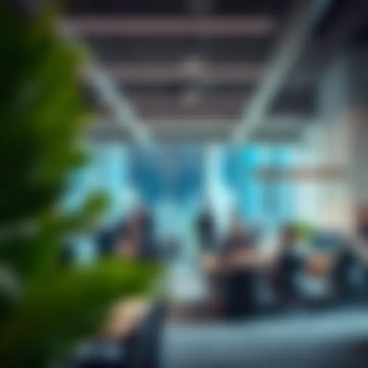 Collaborative Environment in Tech Firms Innovative tech firms and startups operating in a collaborative workspace