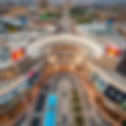 Aerial view showcasing the expansive layout of Grand City Mall in Al Quoz