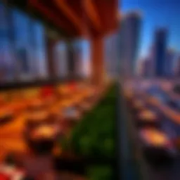A panoramic view of Business Bay showcasing its vibrant dining scene