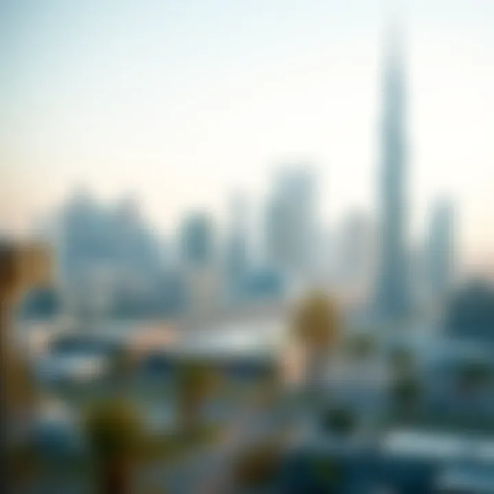 Dubai Skyline from Sobha Sales Office Stunning views highlighting Dubai's skyline