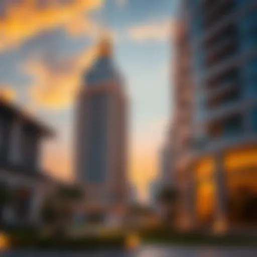 Stunning view of the Al Suwaidi Building at sunset