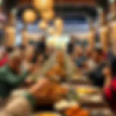 Mandi: A Shared Culinary Experience A vibrant gathering of diners enjoying mandi, showcasing the social aspect of the dish.