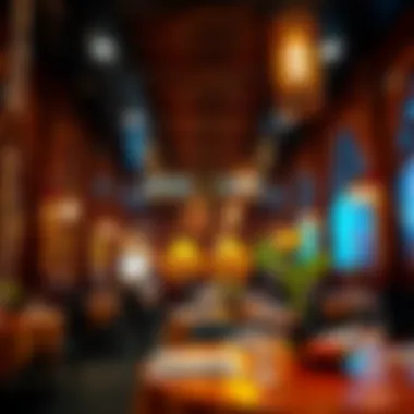 Cultural Ambiance of Mandi Dining An inviting atmosphere of a popular mandi restaurant filled with traditional decor.