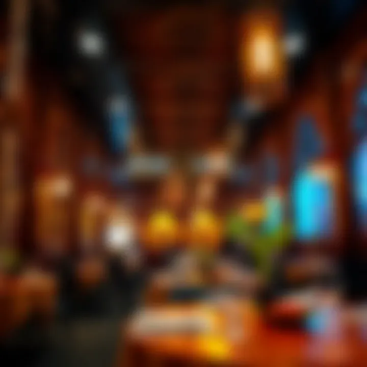 Cultural Ambiance of Mandi Dining An inviting atmosphere of a popular mandi restaurant filled with traditional decor.