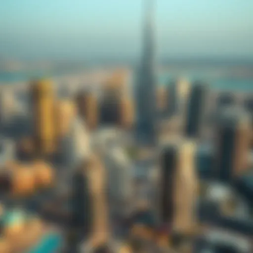 Aerial view of Dubai skyline showcasing iconic skyscrapers