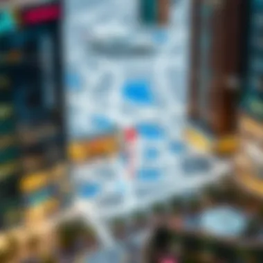 Strategic Map of Marina Mall Map highlighting the strategic location of Marina Mall in Dubai