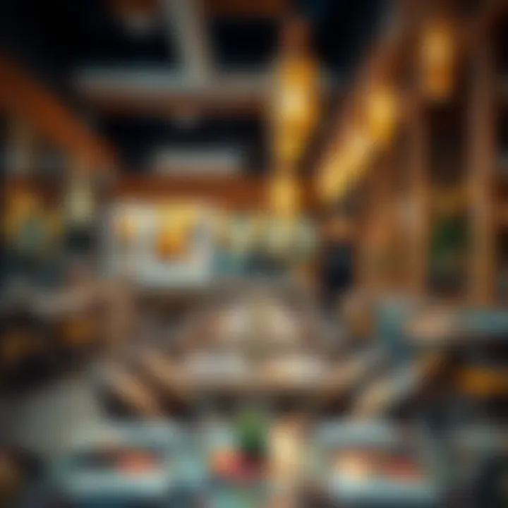 Ambience of Al Mushrif Eateries An inviting restaurant interior with vibrant decor reflecting the local culture.