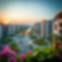 A panoramic view of تلال مردف showcasing its modern architecture and green spaces.