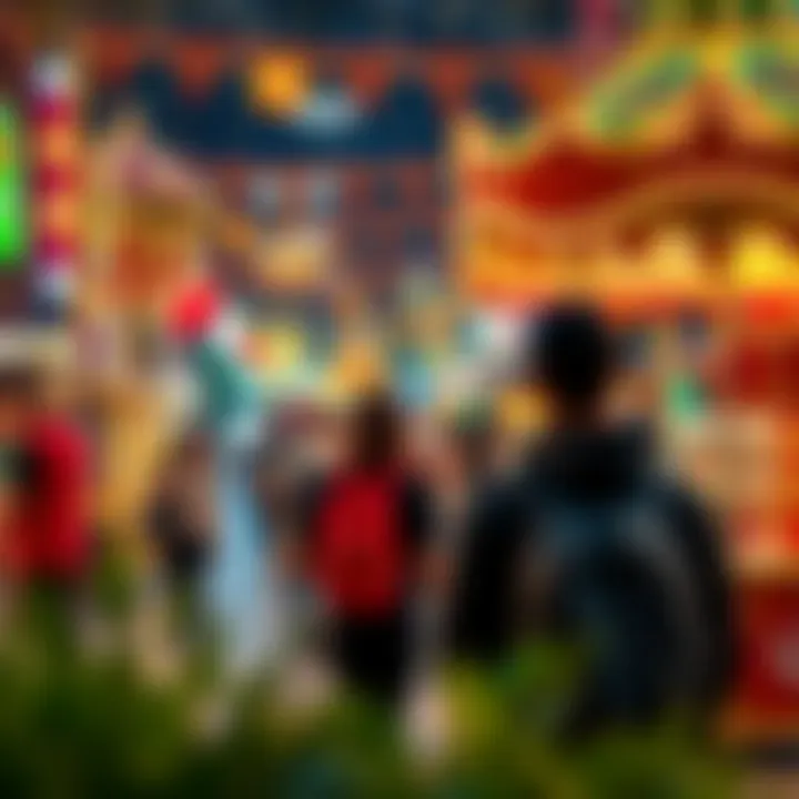 Vibrant Ambiance Enhancing Visitor Experience Festive atmosphere at Global Village with games and attractions