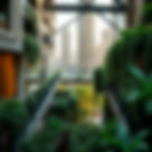 Lush greenery amidst urban architecture in UAE