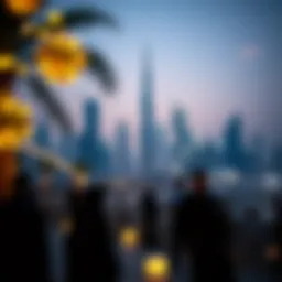 Stunning view of Dubai's skyline during a public holiday celebration