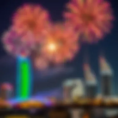 Festive Fireworks in the UAE Colorful fireworks lighting up the night sky over the UAE
