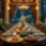 A beautifully set table adorned with traditional dishes for iftar in Dubai