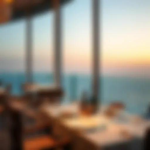 Luxurious dining setup with ocean view