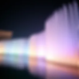Spectacular view of the Dubai Fountain show at night