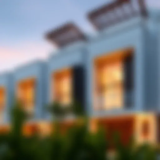 Elegant exterior of Maha Townhouses showcasing modern architectural design