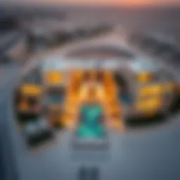 Aerial view of Marjan Island showcasing luxurious villas and modern architecture