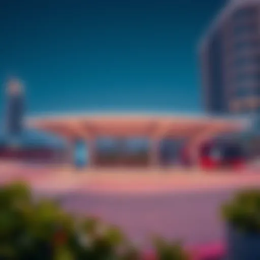 A panoramic view of the Max Metro Bus Stop showcasing its modern design and structure