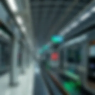 Advanced Technology in Dubai Metro Stations Interior of a Dubai metro station with advanced technology and digital displays