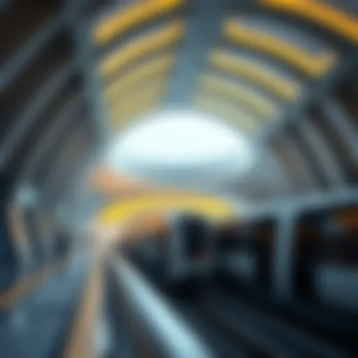 Modern Dubai metro station design showcasing futuristic architecture